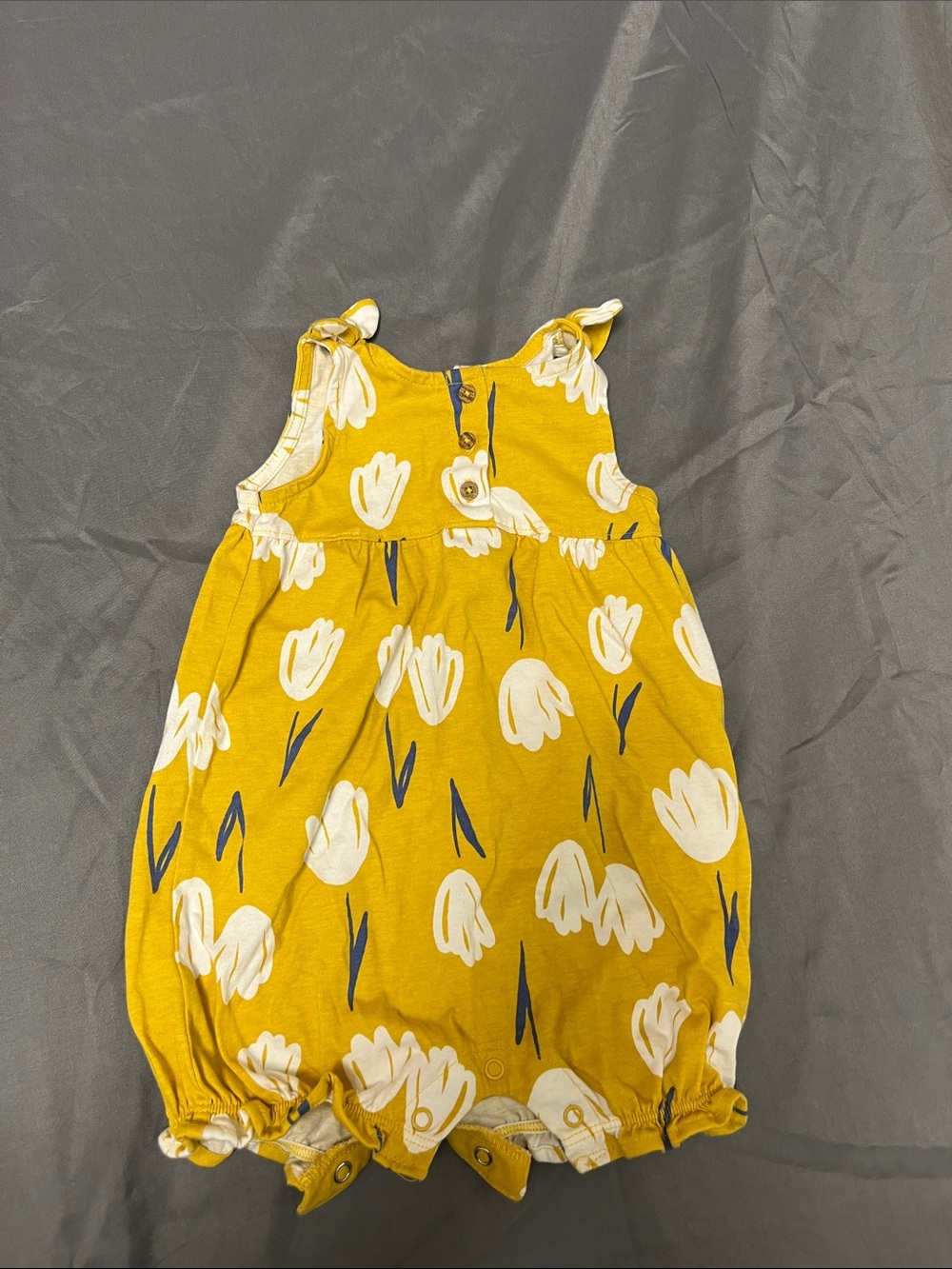 Carter's Mustard Yellow Tulip Print Bubble Romper